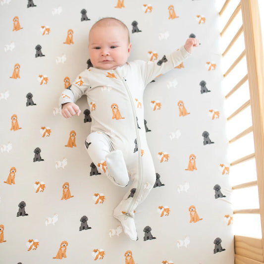 Bamboo Crib Sheet | Fluffy Dog