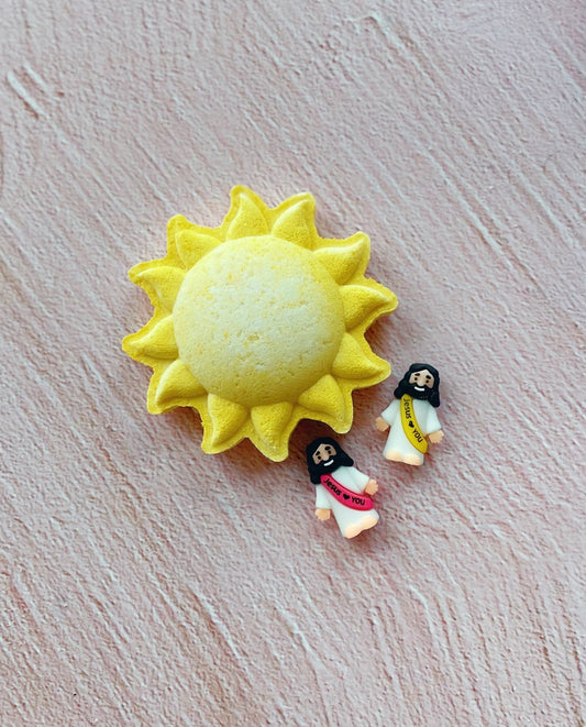 Sun Bath Bomb - with "Jesus Loves You" inside!