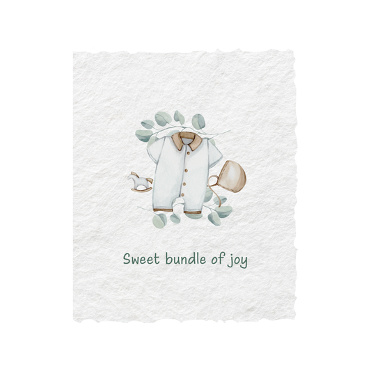 Sweet Bundle of Joy (Boy) | Greeting Card + Decor