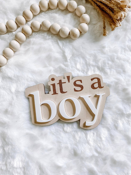 It’s a Boy Gender Reveal Announcement Sign: White