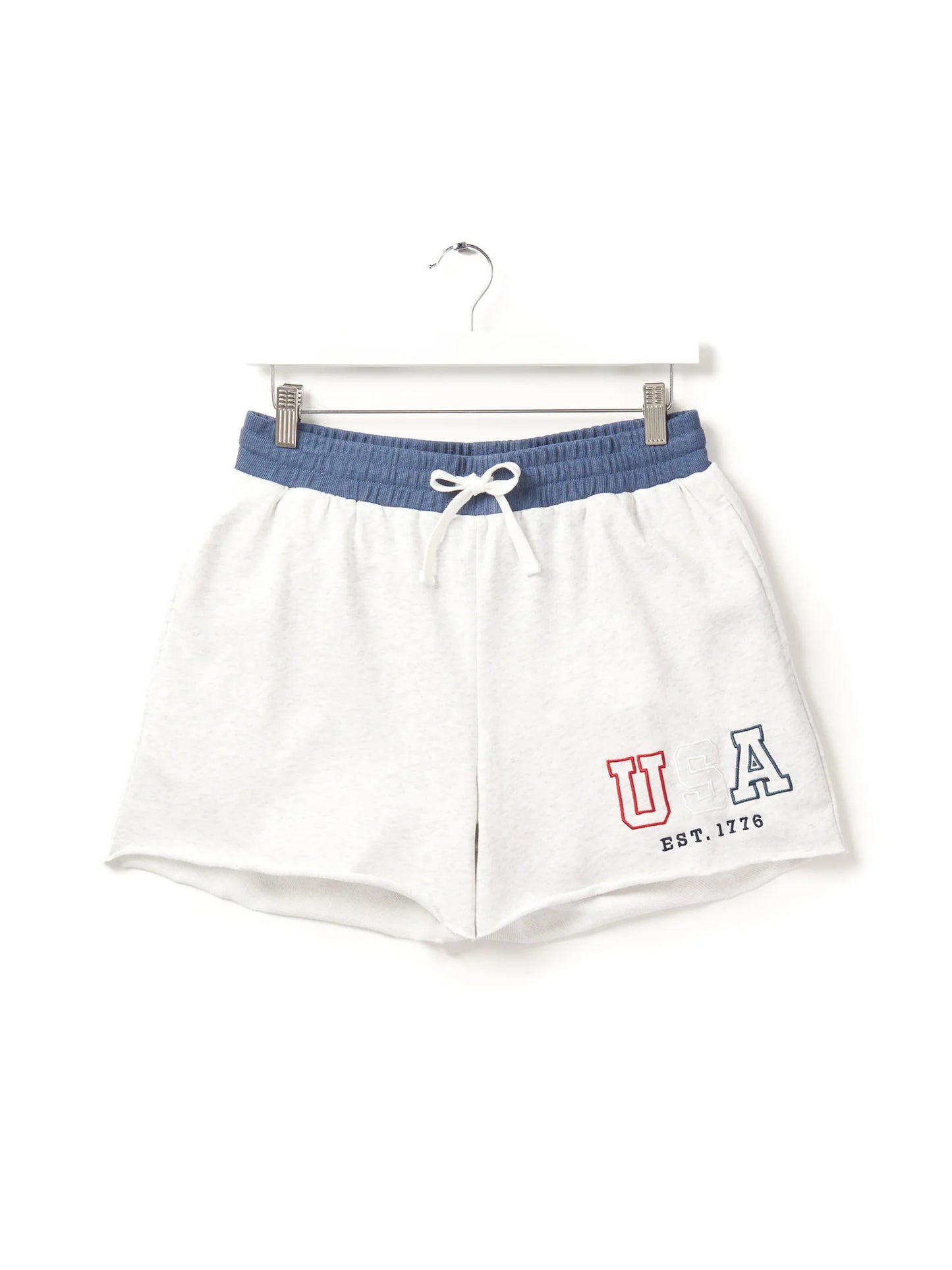 Adult USA Raw Edge Sweatshort | Heather Grey