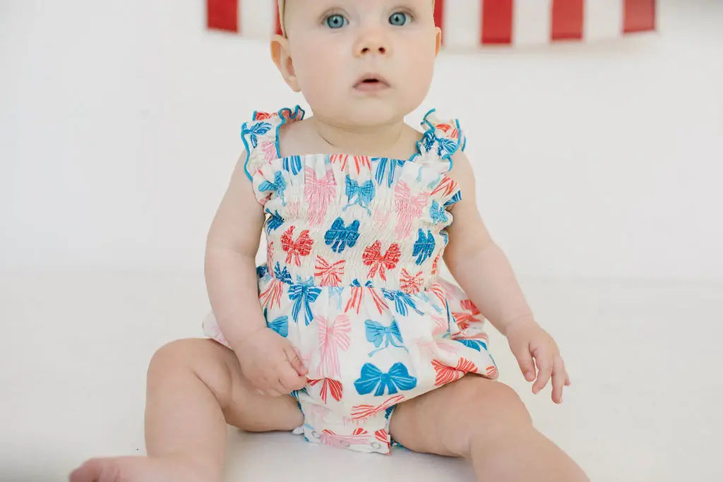 Maylen Poplin Bubble in Patriotic Bows