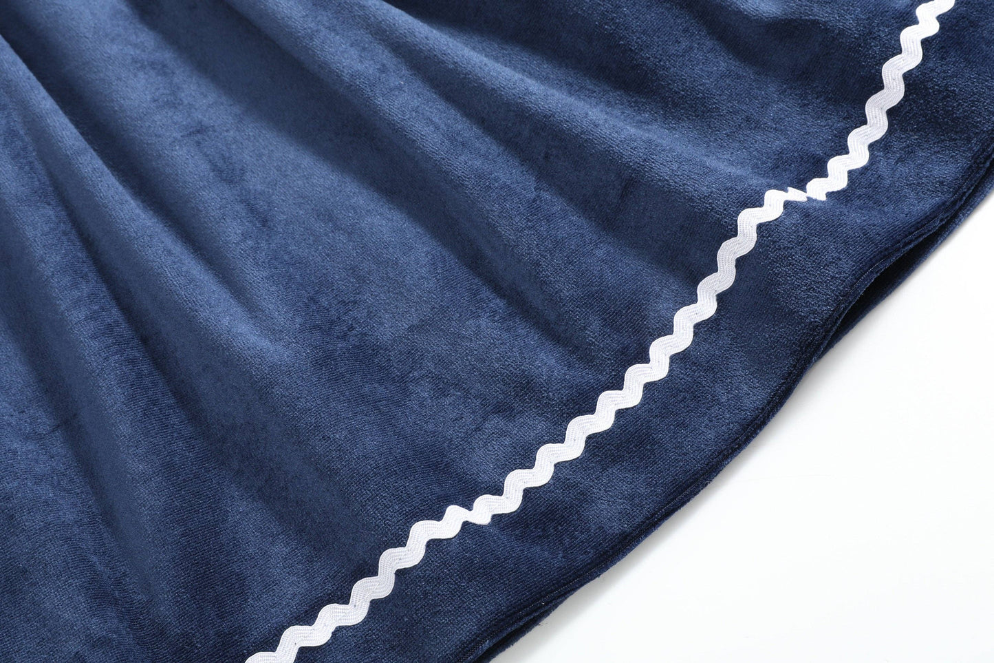 Silver Bows Smocked Ruffle Bishop Dress | Blue Velvet