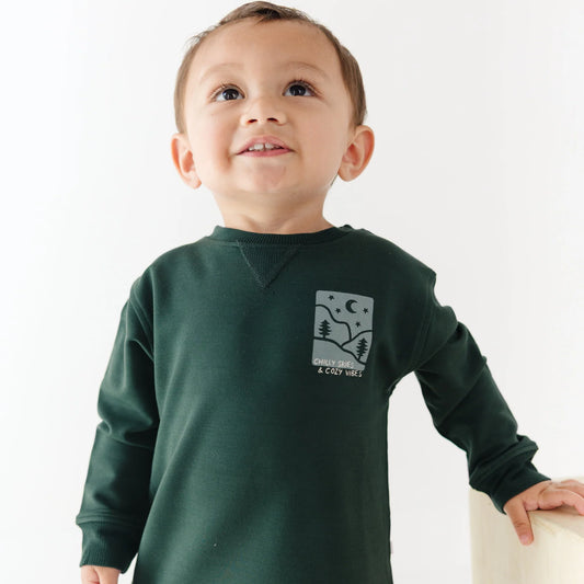 Bamboo French Terry Pullover | Chilly Skies