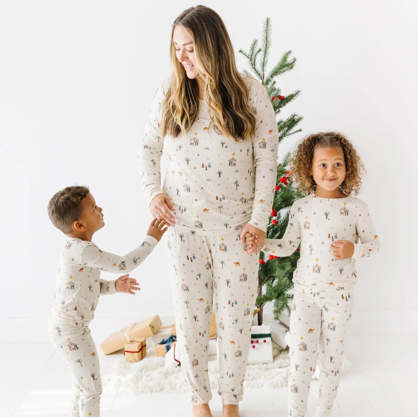 Nativity Christmas PJ Set | Green Top & Bottom