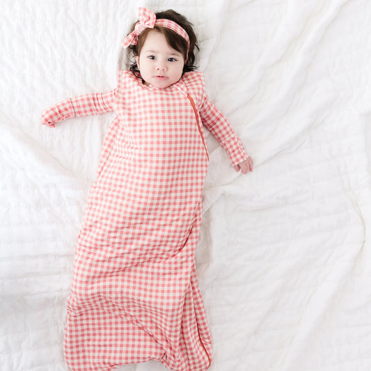 Bamboo Sleep Sack 1.0 | Mauve Small Gingham