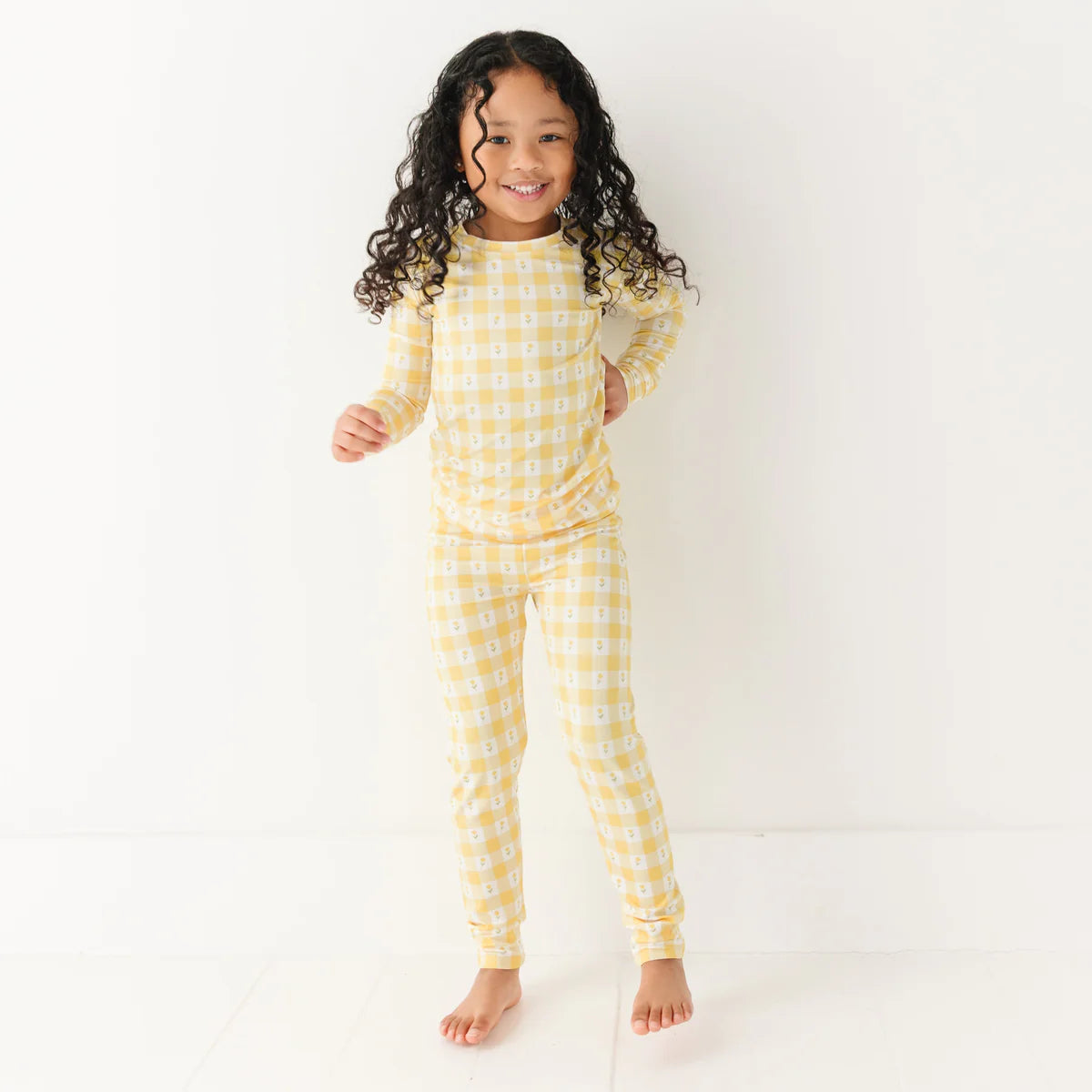 Bamboo Pajama Set | Yellow Gingham Tulip