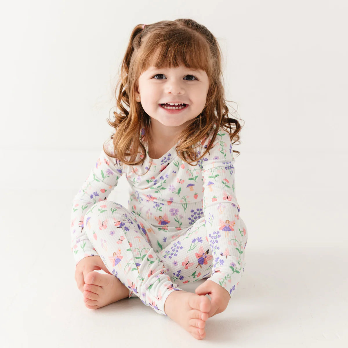 Ribbed Two-Piece Bamboo Pajama Set | Fairy Garden