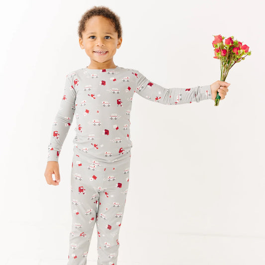 Ribbed Two-Piece Bamboo Pajama Set | Cupid’s Postal Service