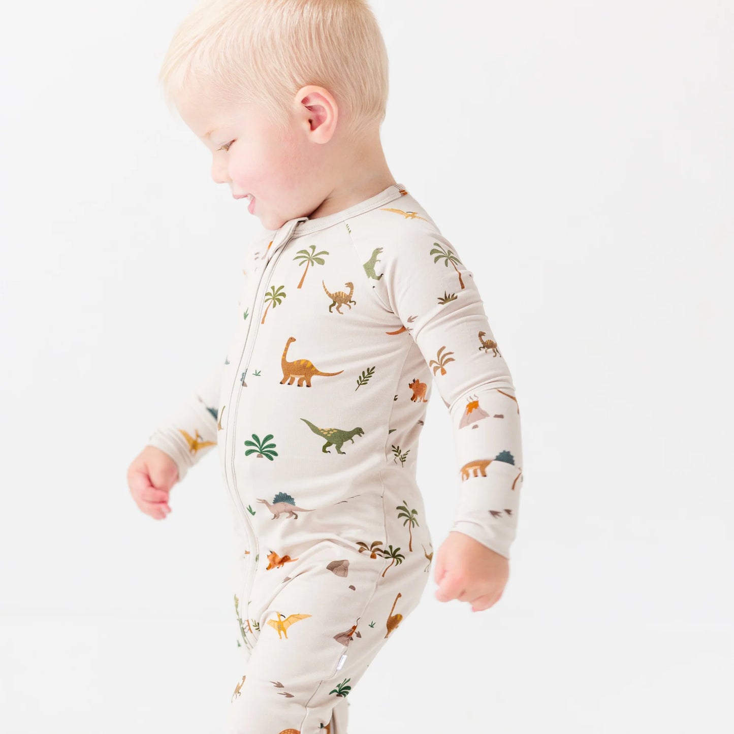 Bamboo Zip Sleeper w/ Fold-Over Feet | Prehistoric Dinosaurs