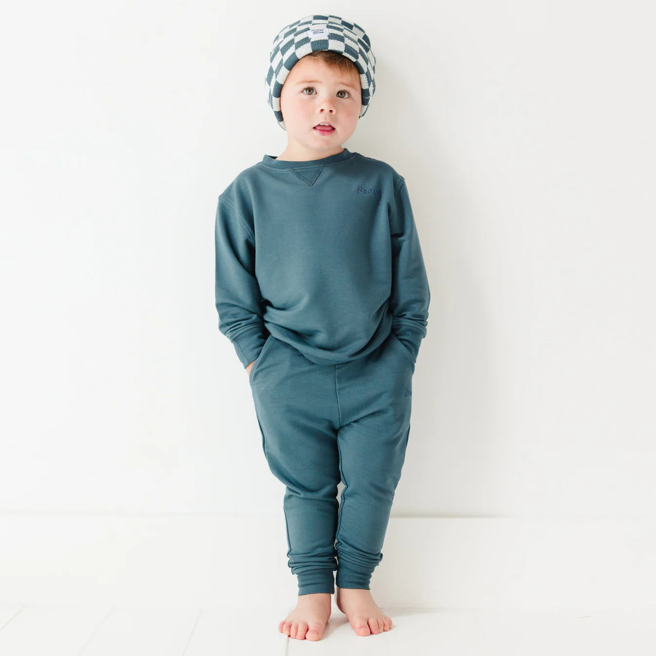 Bamboo French Terry Joggers | Dark Steel Blue