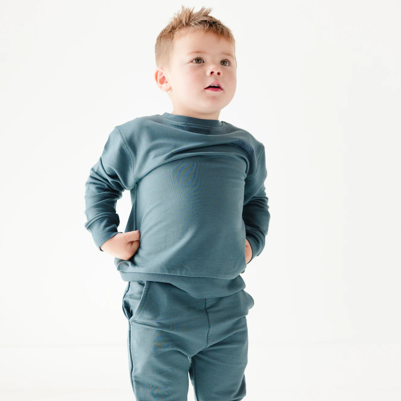 Brave Solid Bamboo French Terry Pullover | Dark Steel Blue
