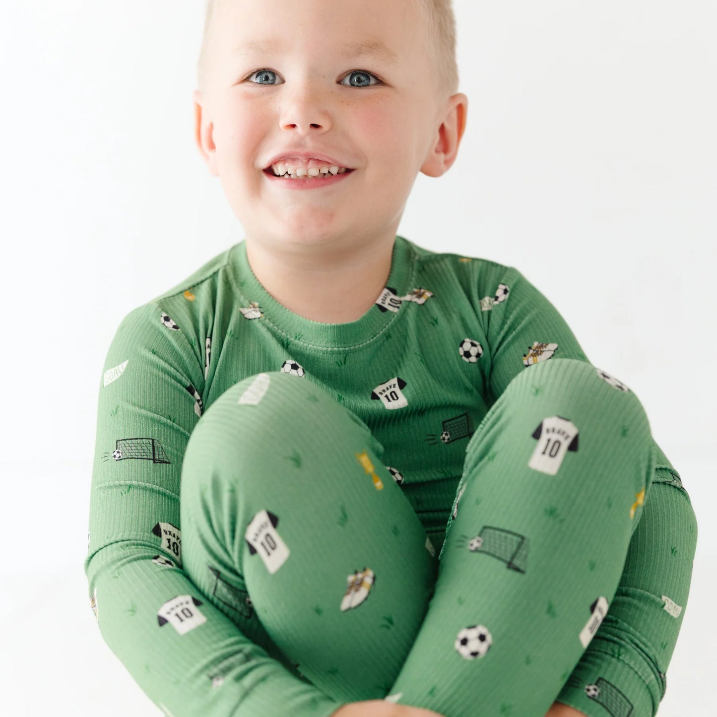 Bamboo Pajama Set | Soccer (Small Ribbed)