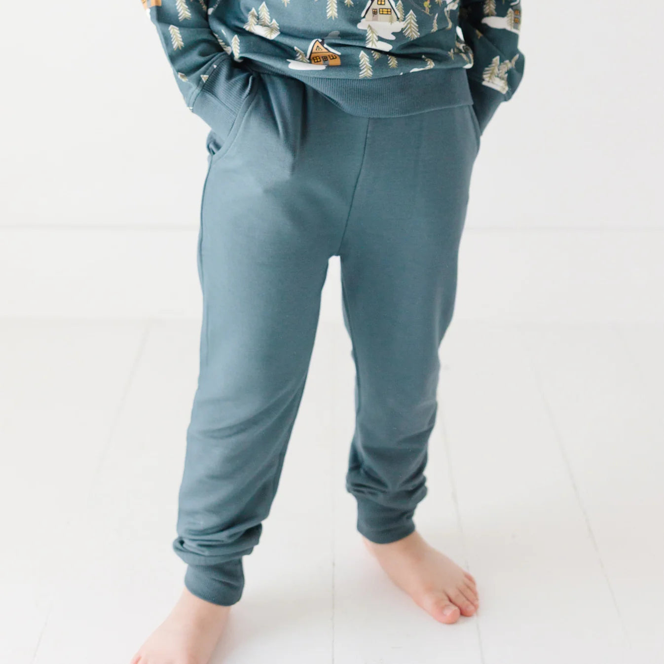 Bamboo French Terry Joggers | Dark Steel Blue