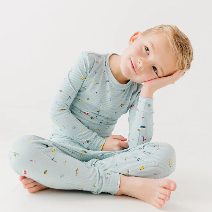 Bamboo Pajama Set | Gone Fishing (Ribbed)