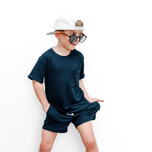 Bamboo Waffle Shorts | Dusk