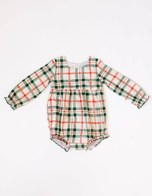 Thalia Poplin Romper in Classic Plaid