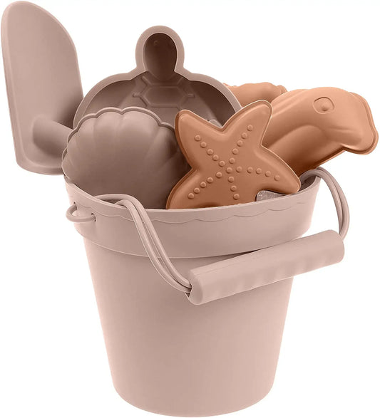 Silicone Beach and Sand Toys, 6-Piece Set | Blush