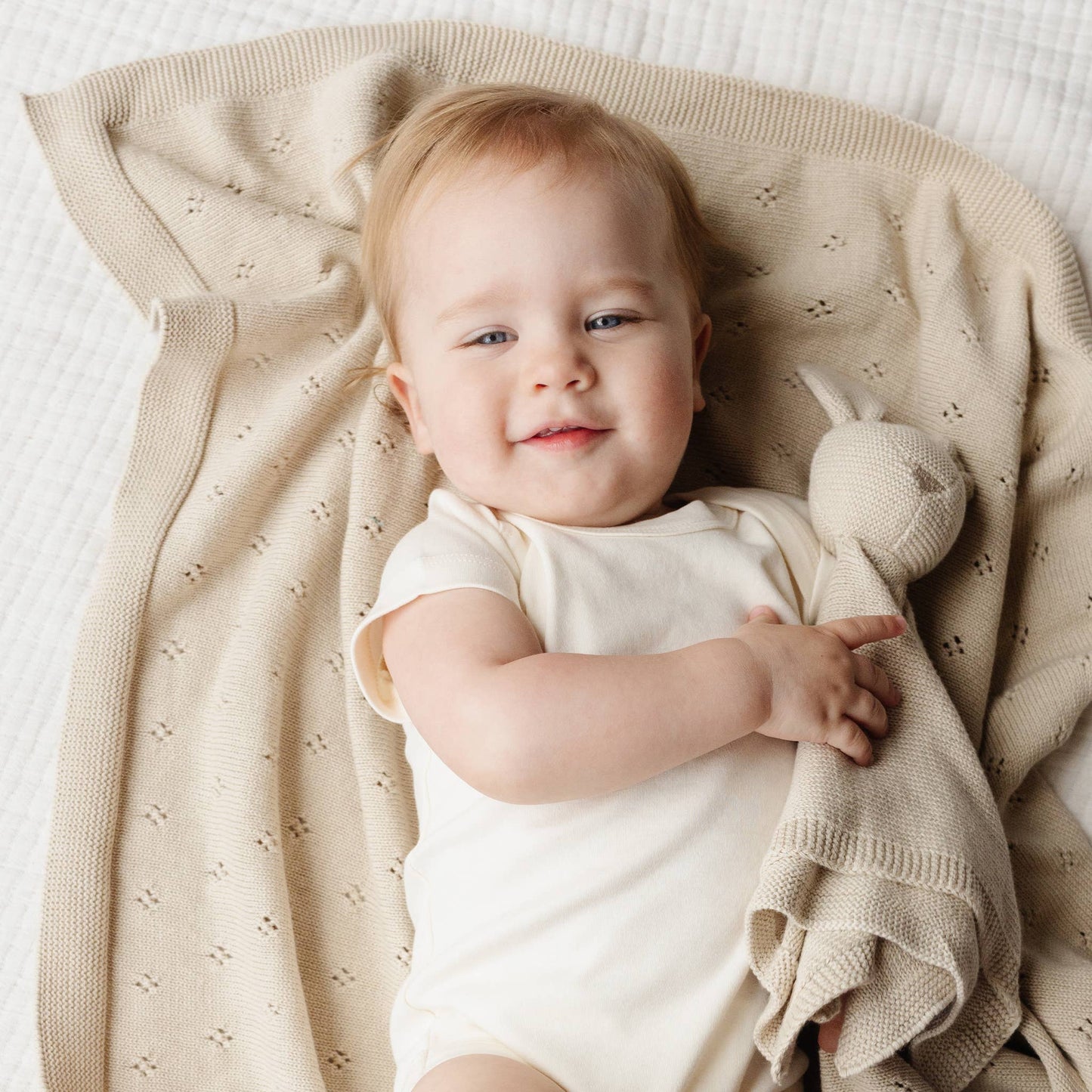 Organic Cotton Heirloom Pique Blanket | Birch
