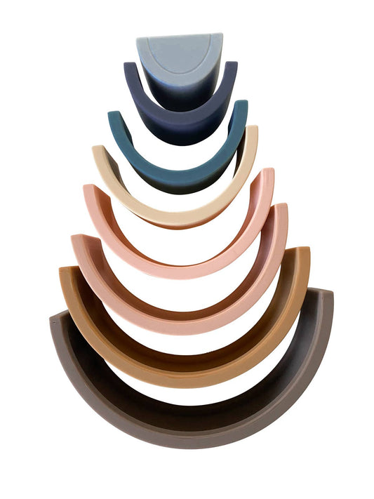 Rainbow Teether Silicone Stacker | Sunset ⋒