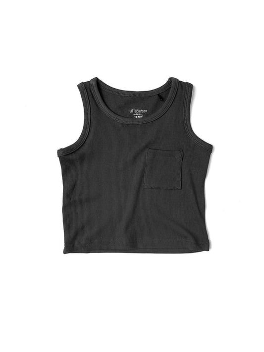Ribbed Tank | Charcoal