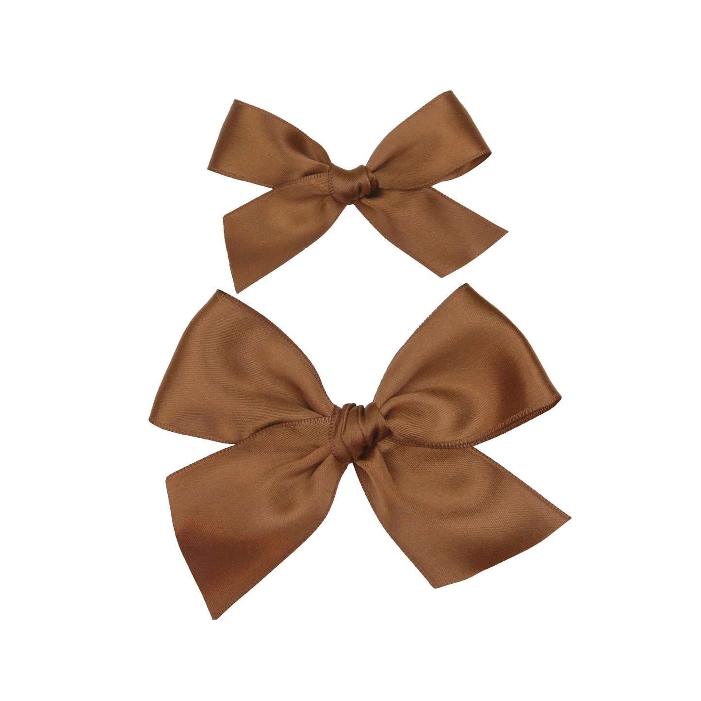 Chocolate Satin Bow | Clip