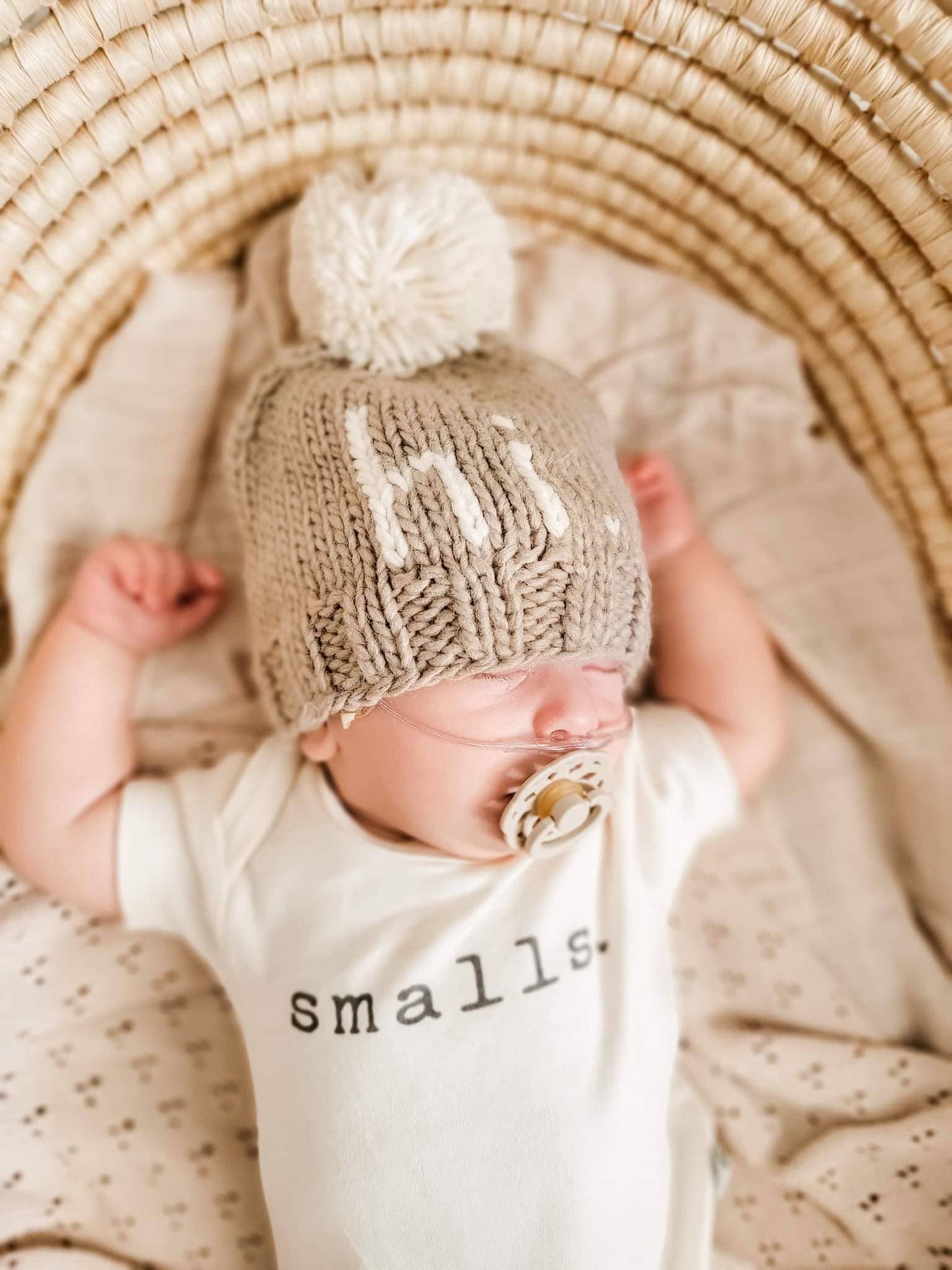 hi. Hand Knit Beanie Hat | Pebble Brown