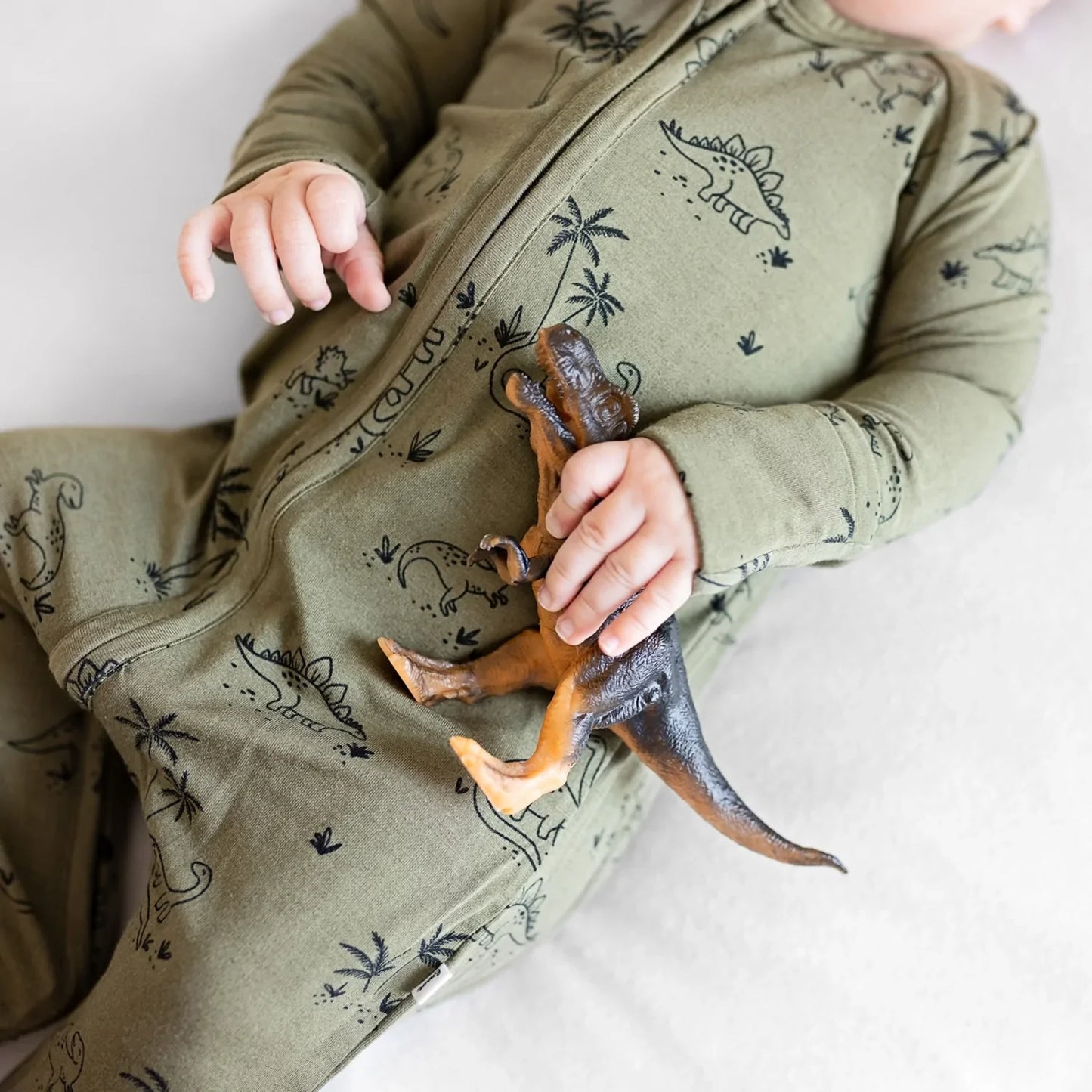 Convertible Feet Bamboo Zip Sleeper | Dinosaur