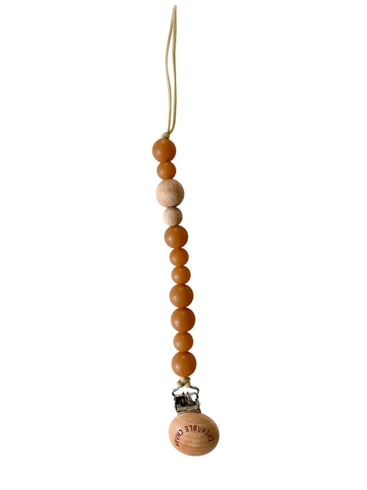 Classic Pacifier Clip - Wood + Heava Natural Rubber
