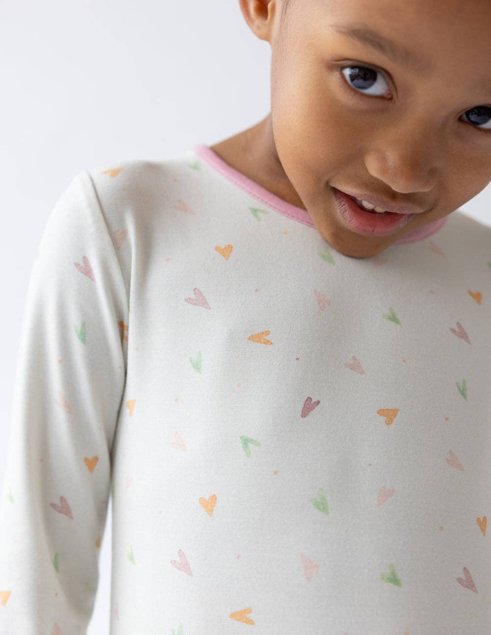 Bamboo Kids Pajama Set | Pastel Hearts