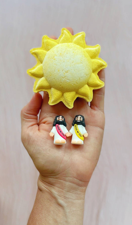 Sun Bath Bomb - with "Jesus Loves You" inside!