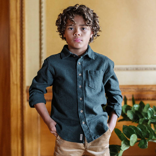 Organic Flannel Dress Shirt | Scottish Houndstooth