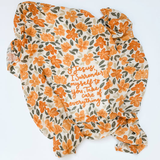 Muslin Baby Swaddle Blanket | Surrender Prayer