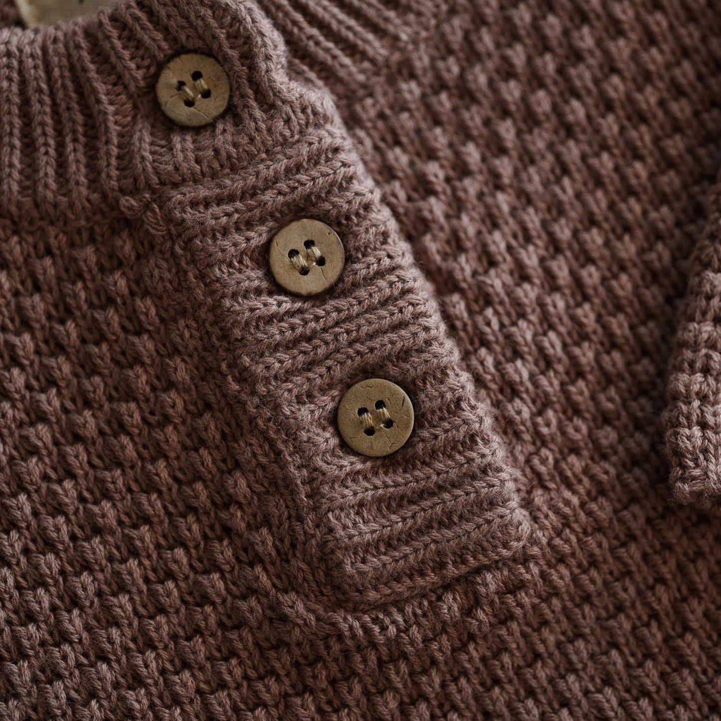 Organic Knit Baggy Textured Longsleeve | Brownie