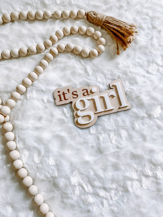 It’s a Girl Gender Reveal Announcement Sign: White