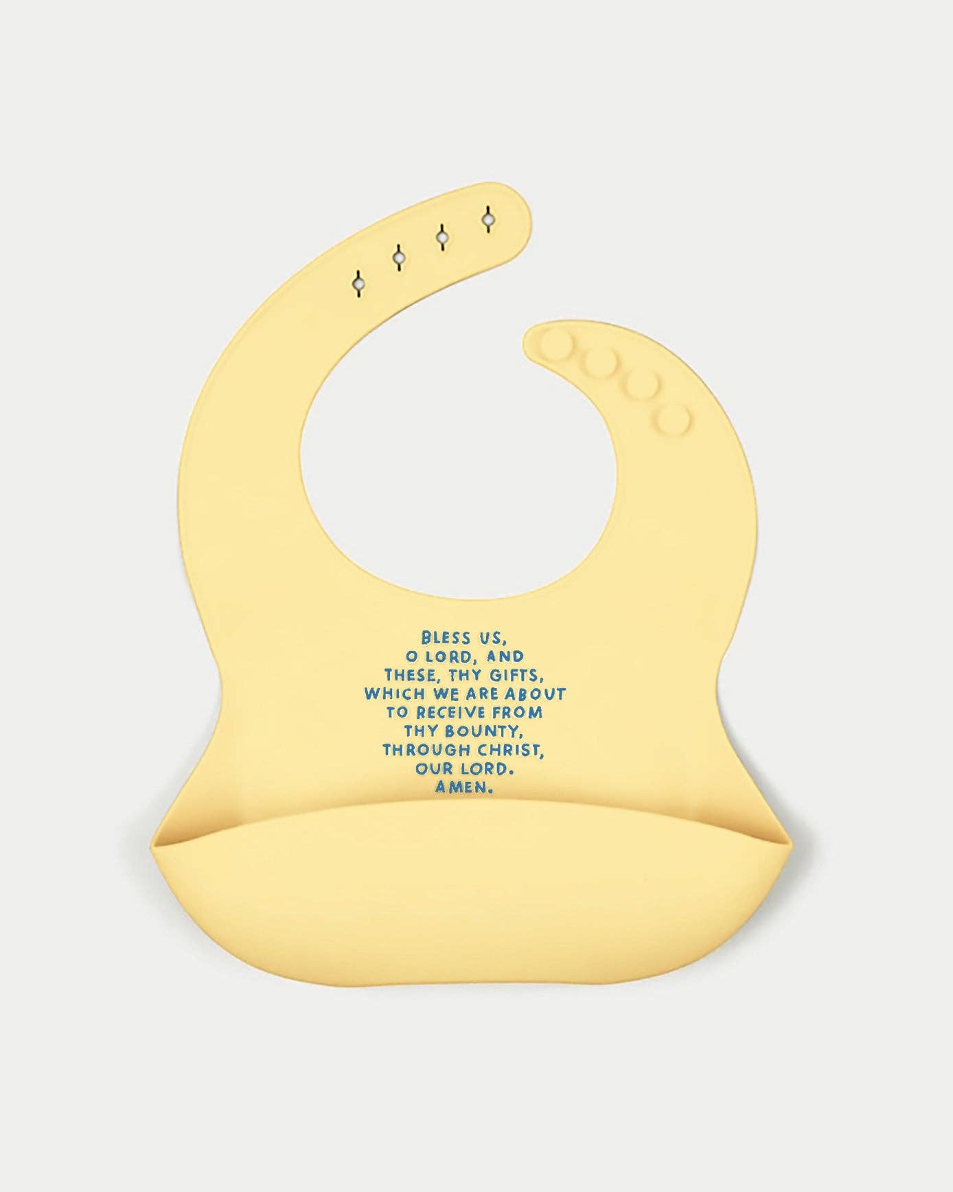 Meal Blessing Silicone Bib: Powder Blue