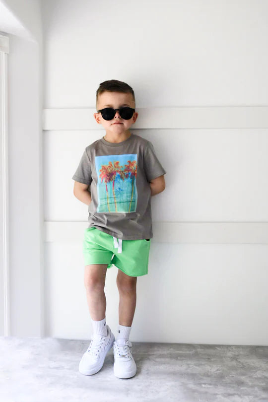 Raw Edge Harem Short | Electric Green