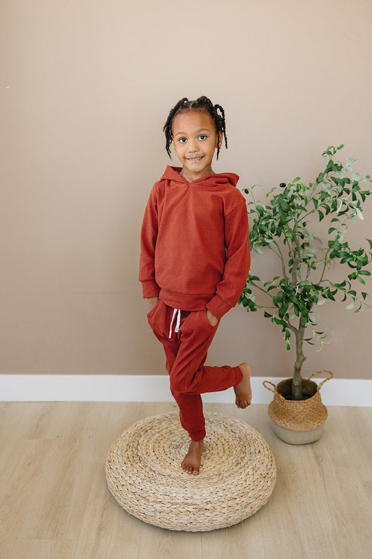 Harley Hoodie & Jogger Set | Burnt Red