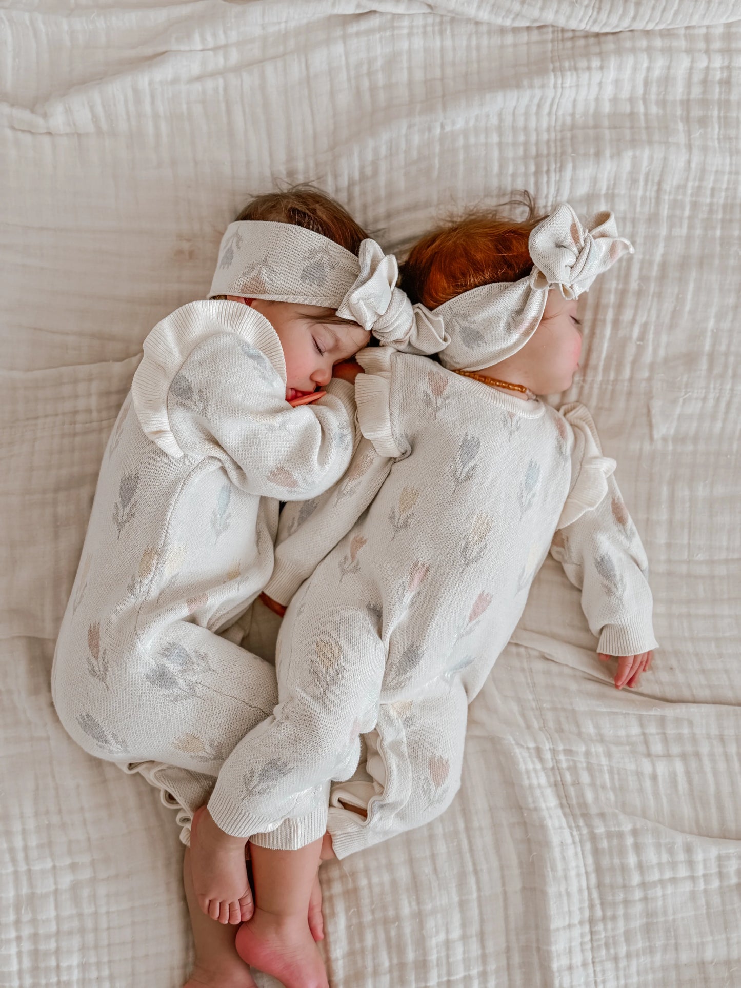 Tulip Bow & Jacquard Jumpsuit