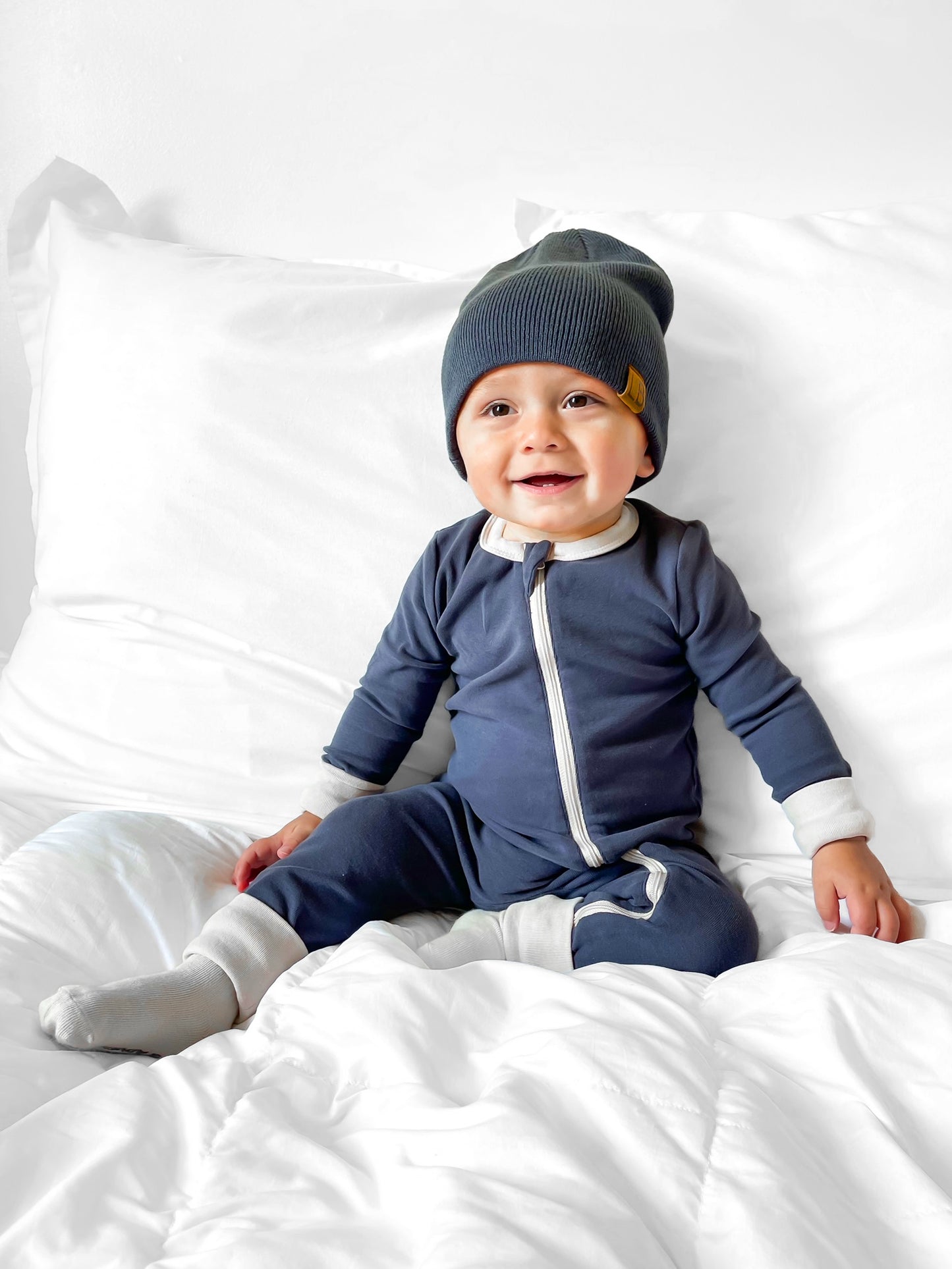 2-Way Zip Romper | Navy