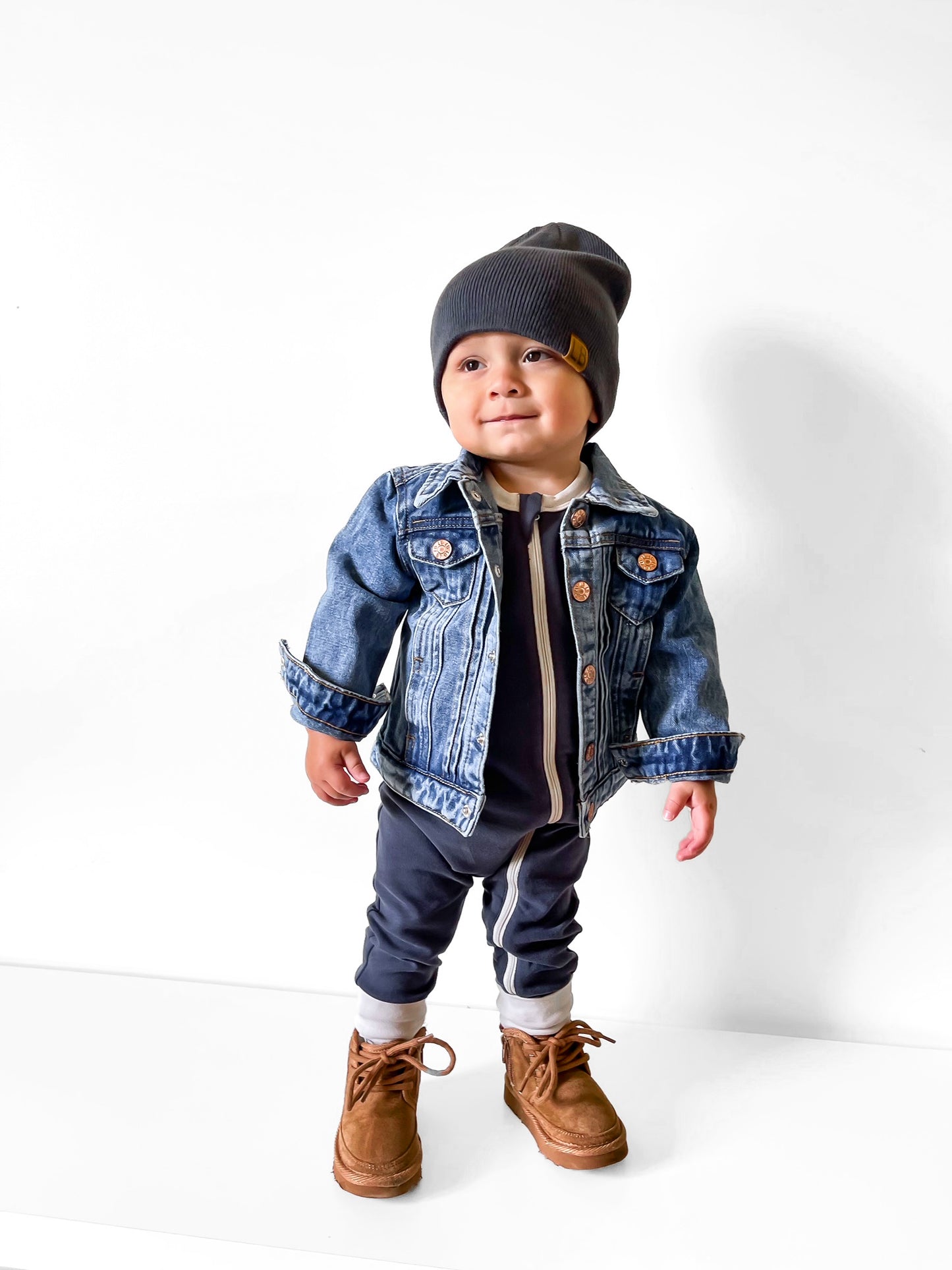 2-Way Zip Romper | Navy