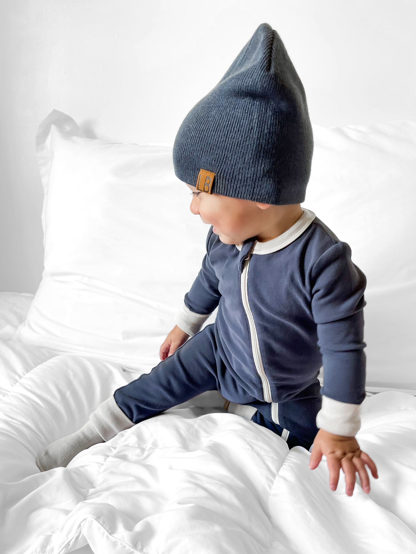 2-Way Zip Romper | Navy