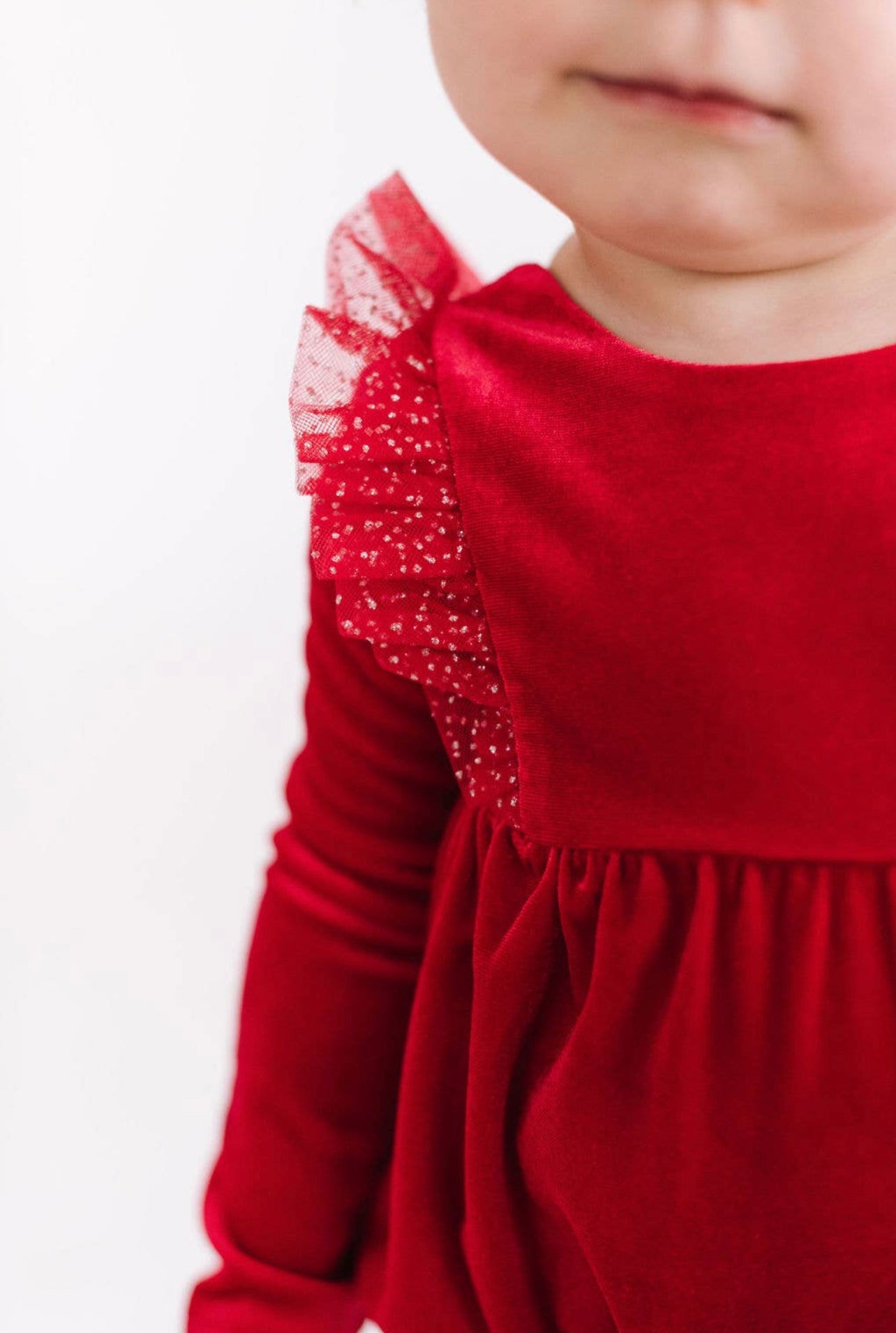 Leah Romper in Red Sparkle