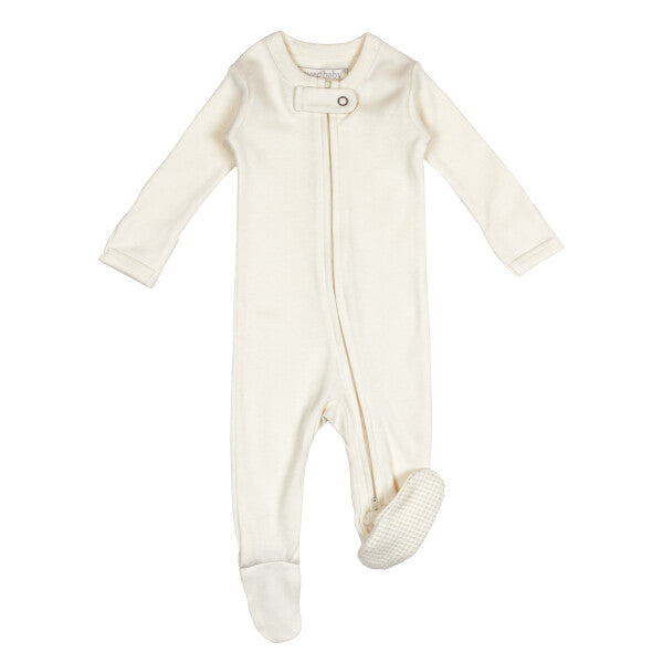 Buttercream Footed Sleeper | 2-Way Zipper