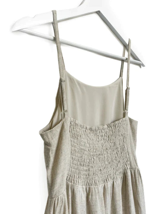 Women's Linen Tiered Dress | Sand