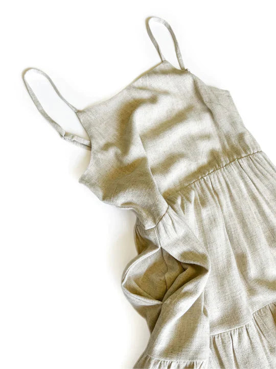 Women's Linen Tiered Dress | Sand