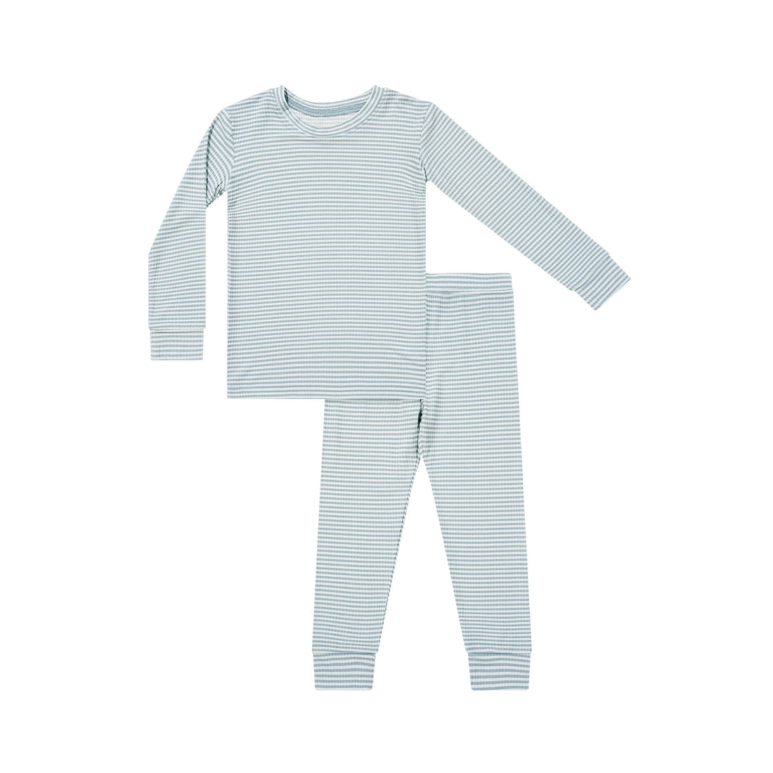 Two-Piece Bamboo Pajama Set | Blue Small Stripe