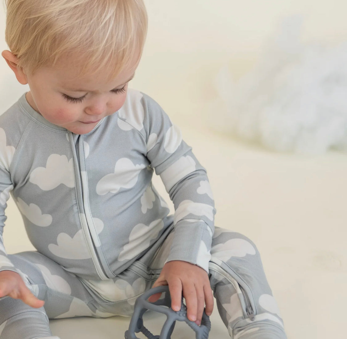 Bamboo Zip Romper | Cloud