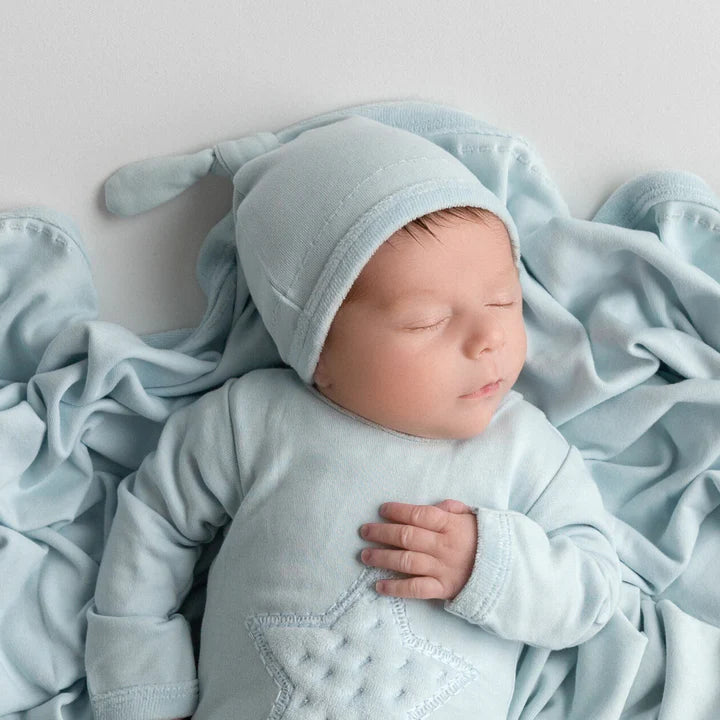 Organic Velveteen Top-Knot Hat | Moonbeam