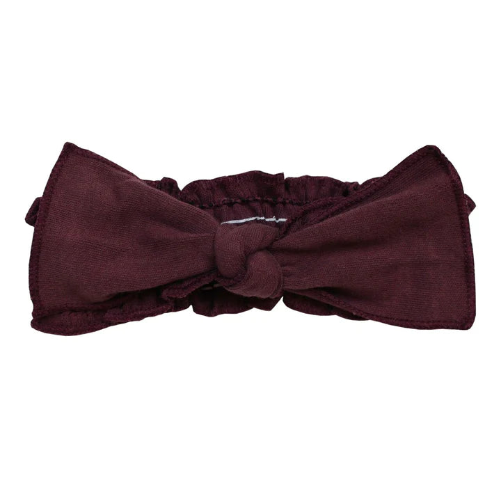 Organic Smocked Tie Headband | Plum